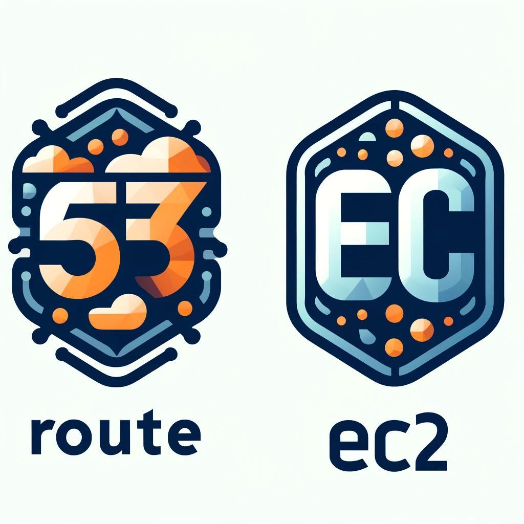 An image of the AWS Route 53 and Amazon EC2 representation